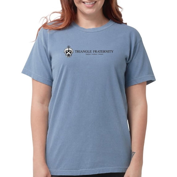 CafePress - Triangle Coat Of Arms Wordmark T Shirt - Womens Comfort Colors® Shirt