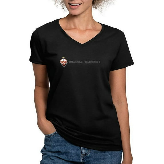 CafePress - Triangle Colored Coat Of Ar Women's V Neck T Shirt - Women's V-Neck Dark T-Shirt