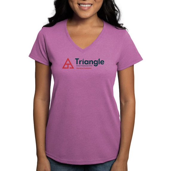 CafePress - Triangle Education Foundation Tagline T Shirt - Women's V-Neck Dark T-Shirt