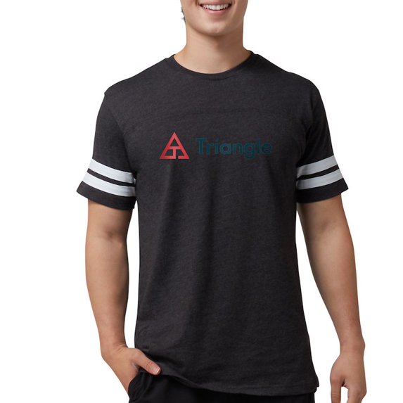 CafePress - Triangle Horizontal T Shirt - Mens Football Shirt