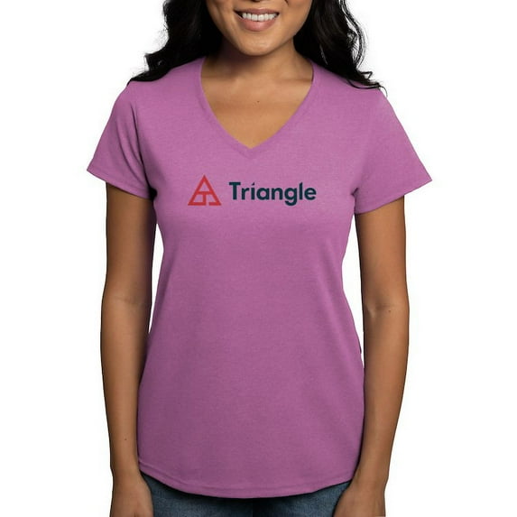 CafePress - Triangle Horizontal T Shirt - Women's V-Neck Dark T-Shirt