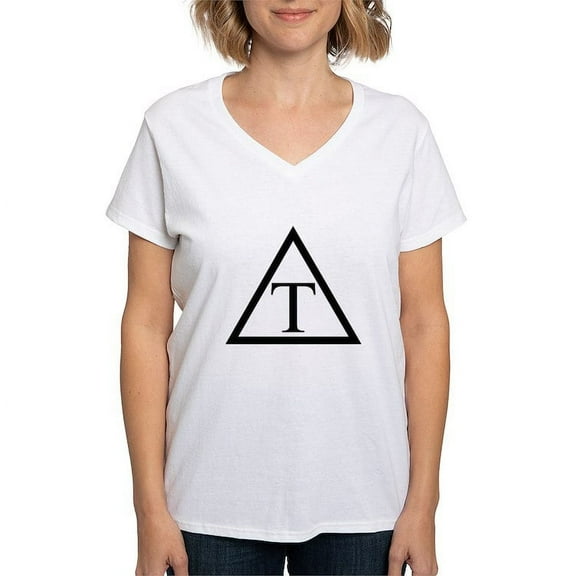 CafePress - Triangle Icon T Shirt - Womens Cotton V-Neck T-shirt