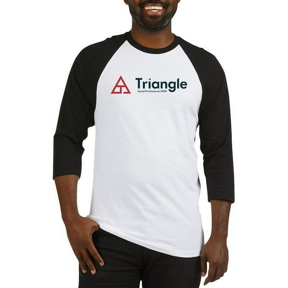 CafePress - Triangle Tagline Horizontal Baseball Jersey - Cotton Baseball Jersey, 3/4 Raglan Sleeve Shirt