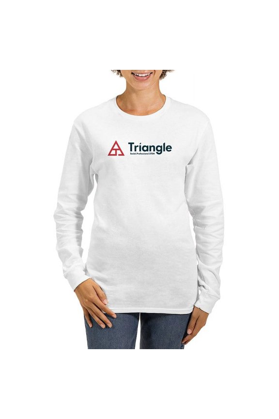 - Triangle Tagline Horizontal Long Sleeve T Shirt - Women's Long Sleeve Graphic Casual T-Shirt