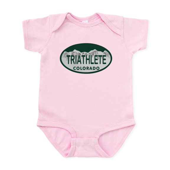 CafePress - Triathlete Oval Colo License Plate Infant Bodysuit - Baby Light Bodysuit, Size Newborn - 24 Months