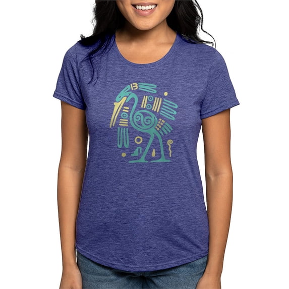 CafePress - Tribal Crane T Shirt - Womens Tri-blend T-Shirt