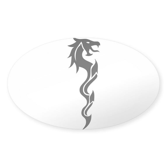 CafePress - Tribal Dragon Dagger - Sticker (Oval)