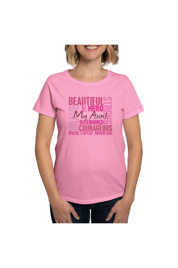 -  Tribute Square Breast Cance Women's Dark T Shirt - Women's Traditional Fit Dark T-Shirt