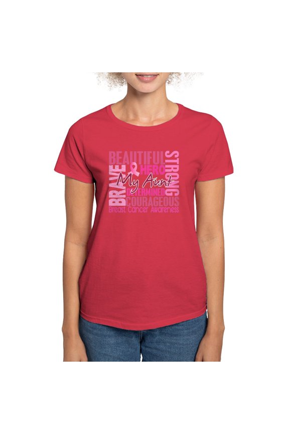 - Tribute Square Breast Cance Women's Dark T Shirt - Women's Traditional Fit Dark T-Shirt