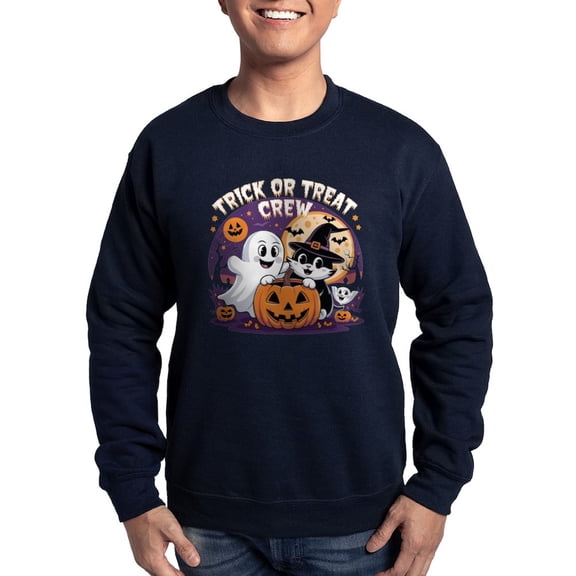 CafePress - Trick Or Treat Crew Halloween Fun Design - Classic Crew Neck Sweatshirt