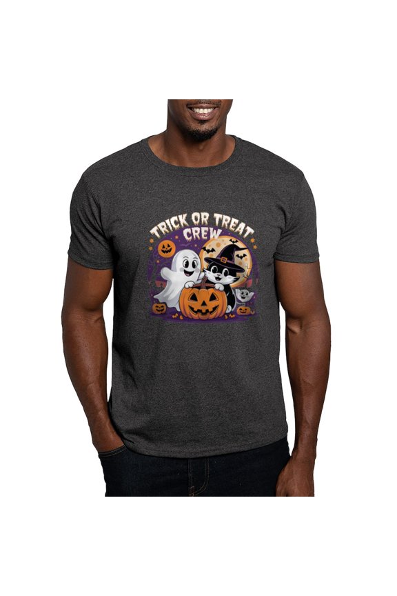 - Trick Or Treat Crew Halloween Fun Design Men's Value T Shirt - Men's Classic Graphic Cotton T-Shirt