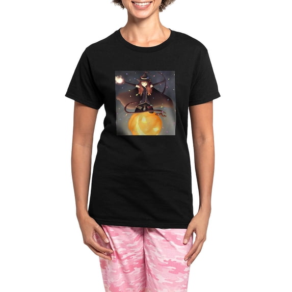 CafePress - Trick Or Treat Women's Dark Pajamas - Women's Short Sleeve Print T-Shirt and Pants Dark Cotton Pajama Set
