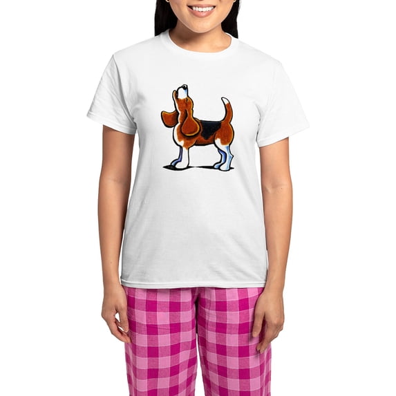 CafePress - Tricolor Beagle Bay Pajamas - Women's Short Sleeve Print T-Shirt and Pants Light Cotton Pajama Set