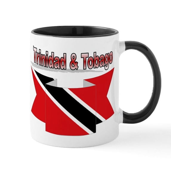 CafePress - Trinidad Flag Ribbon Mug - 11 oz Ceramic Mug - Novelty Coffee Tea Cup