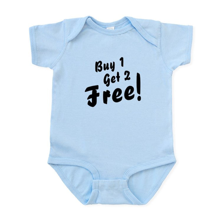 CafePress - Triplets B1G2 Free Funny - Baby Light Bodysuit, Size Newborn -  24 Months