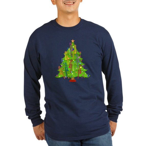 CafePress - Trombone Christmas - Long Sleeve Dark T-Shirt