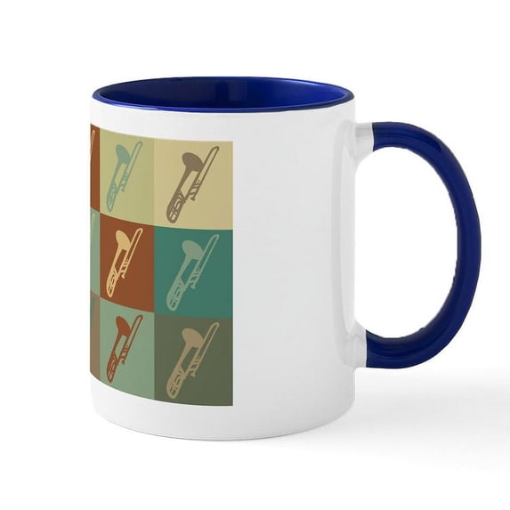 CafePress - Trombone Pop Art Mug - 11 oz Ceramic Mug - Novelty Coffee Tea Cup