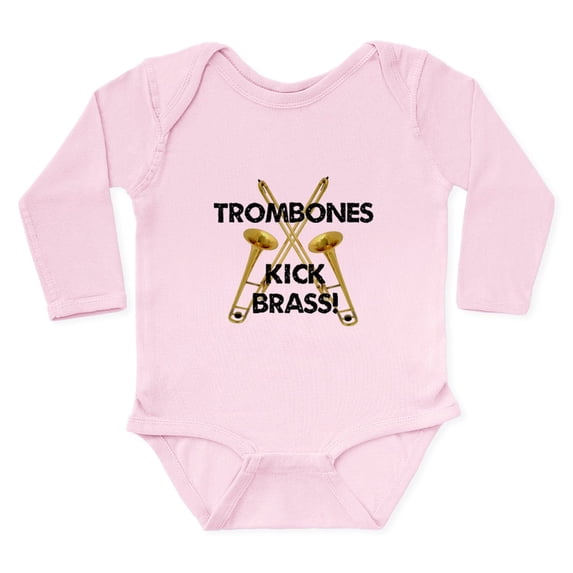 CafePress - Trombones Kick Brass Body Suit - Long Sleeve Cotton Baby Bodysuit