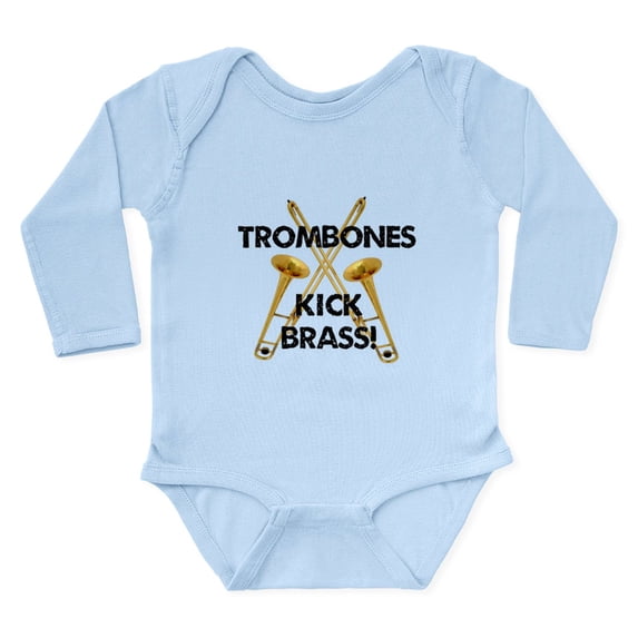 CafePress - Trombones Kick Brass Body Suit - Long Sleeve Cotton Baby Bodysuit