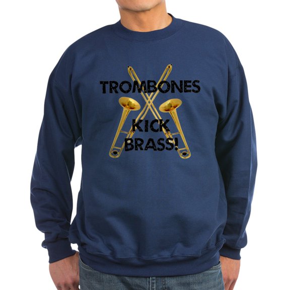 CafePress - Trombones Kick Brass Sweatshirt (Dark) - Classic Crew Neck Sweatshirt
