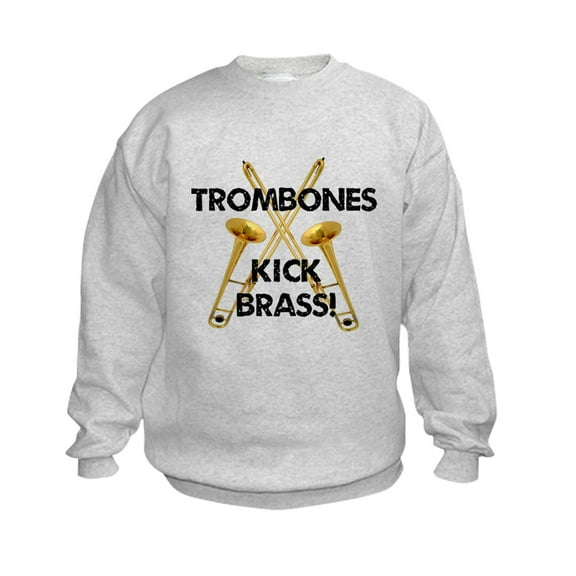 CafePress - Trombones Kick Brass Sweatshirt - Kids Sweatshirt, Youth Crew Neck Sweatshirt