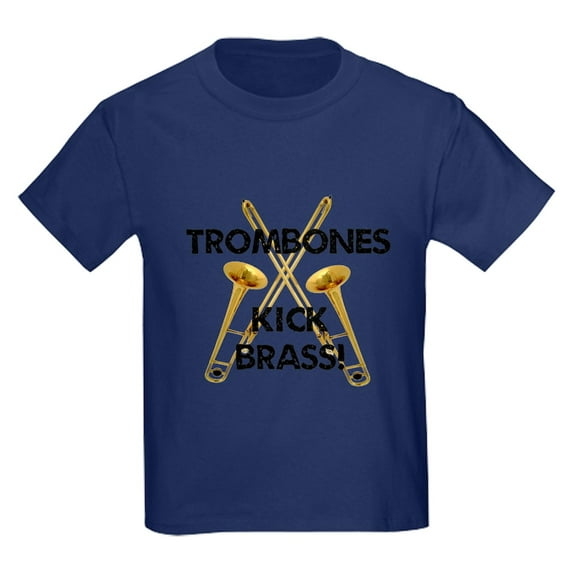 CafePress - Trombones Kick Brass T Shirt - Dark T-Shirt Kids XS-XL