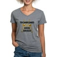 thumbnail image 1 of CafePress - Trombones Kick Brass Women's V Neck Dark T Shirt - Women's V-Neck Dark T-Shirt, 1 of 4