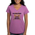thumbnail image 1 of CafePress - Trombones Kick Brass Women's V Neck Dark T Shirt - Women's V-Neck Dark T-Shirt, 1 of 4