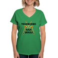 thumbnail image 1 of CafePress - Trombones Kick Brass Women's V Neck Dark T Shirt - Women's V-Neck Dark T-Shirt, 1 of 4