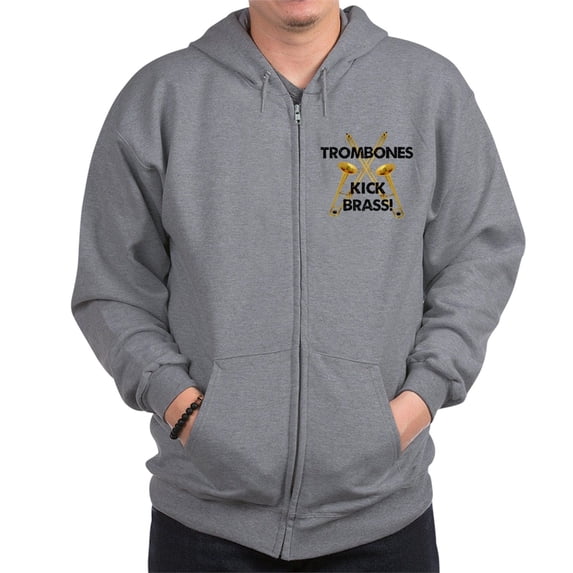 CafePress - Trombones Kick Brass Zip Hoodie - Zip Hoodie, Classic Hooded Sweatshirt with Metal Zipper