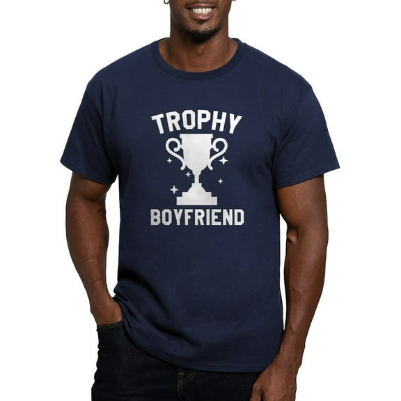 CafePress - Trophy Boyfriend Men's Fitted T Shirt (Dark) - Men's Fitted T-Shirt