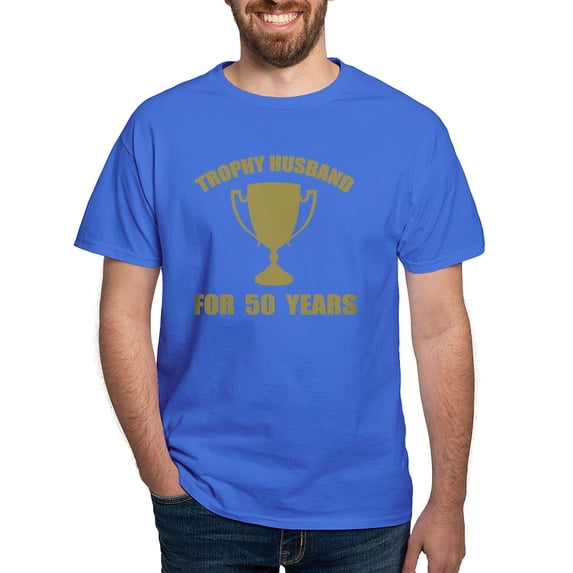 CafePress - Trophy Husband For 50 Years Dark T Shirt - Men's Classic Graphic Cotton T-Shirt