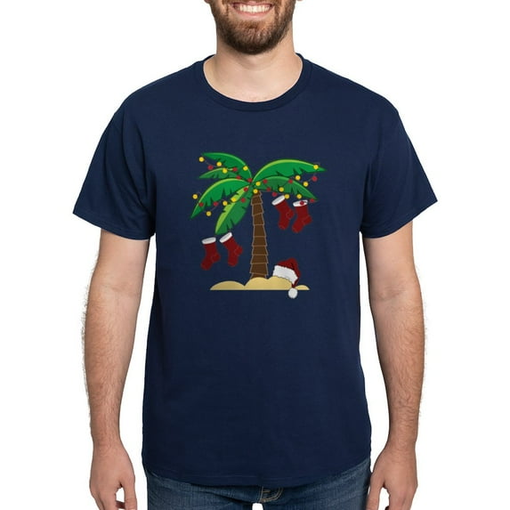 CafePress - Tropical Christmas Dark T Shirt - Men's Classic Graphic Cotton T-Shirt