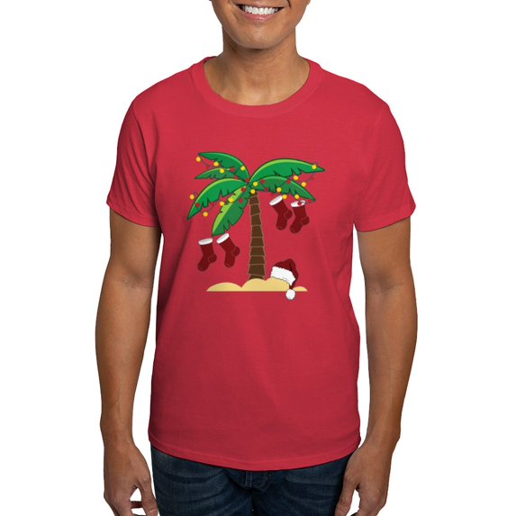 CafePress - Tropical Christmas Dark T Shirt - Men's Classic Graphic Cotton T-Shirt