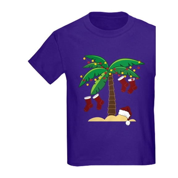 CafePress - Tropical Christmas Kids Dark T Shirt - Dark T-Shirt Kids XS-XL