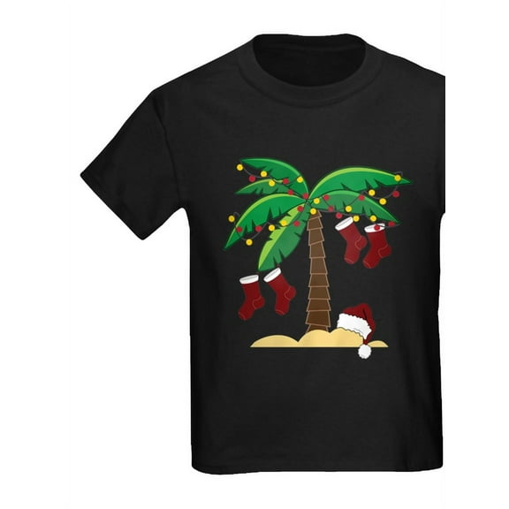 CafePress - Tropical Christmas Kids Dark T Shirt - Dark T-Shirt Kids XS-XL