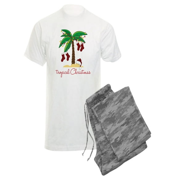 CafePress - Tropical Christmas - Men's Light Pajamas