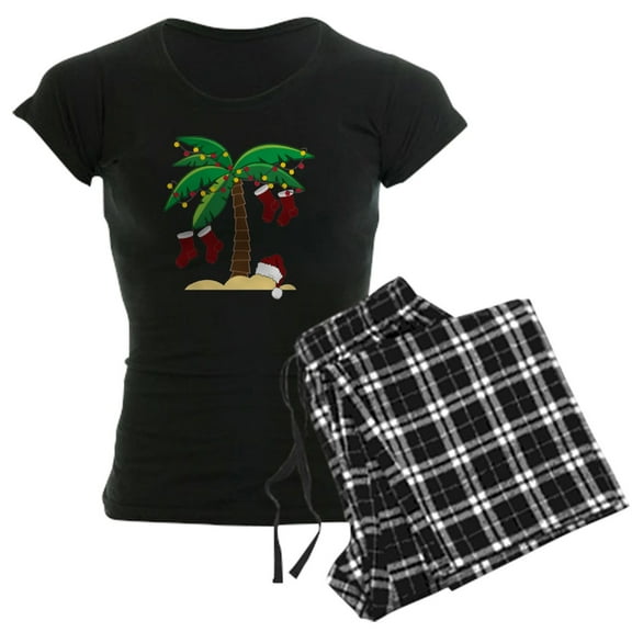CafePress - Tropical Christmas - Women's Dark Pajamas