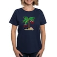 thumbnail image 1 of CafePress - Tropical Christmas Women's Dark T Shirt - Women's Traditional Fit Dark T-Shirt, 1 of 4