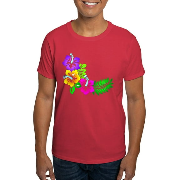 CafePress - Tropical Hibiscus Dark T Shirt - Men's Classic Graphic Cotton T-Shirt