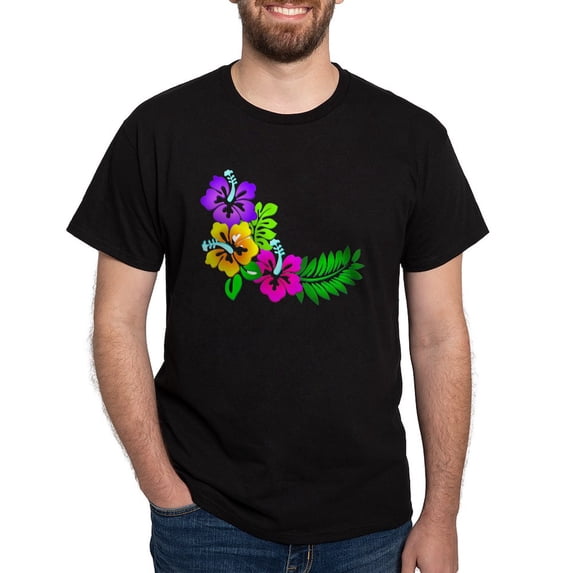 CafePress - Tropical Hibiscus Dark T Shirt - Men's Classic Graphic Cotton T-Shirt