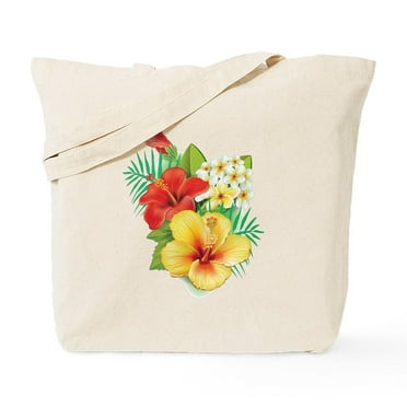 CafePress - Tropical Hibiscus Tote Bag - Unisex Canvas Tote Bag, Beige, 1-Piece