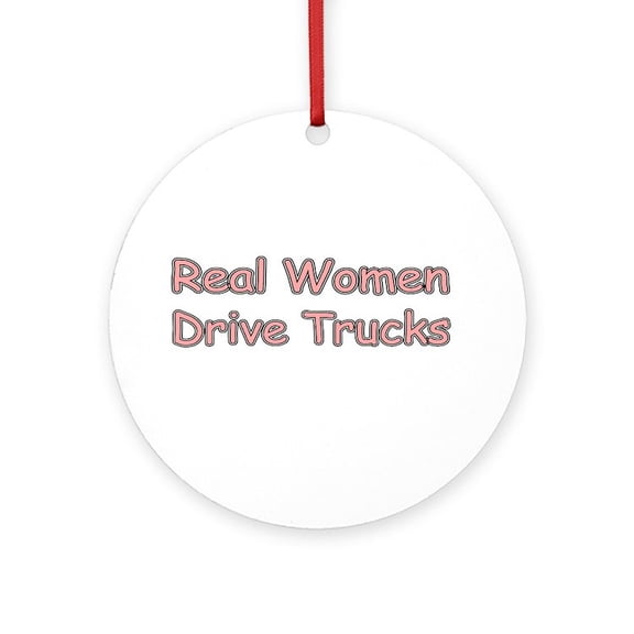 CafePress - Trucks - Round Wood Ornament 4"