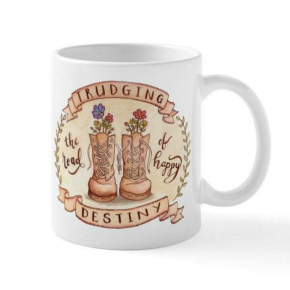 CafePress - Trudging The Road Mugs - 11 oz Ceramic Mug - Novelty Coffee Tea Cup