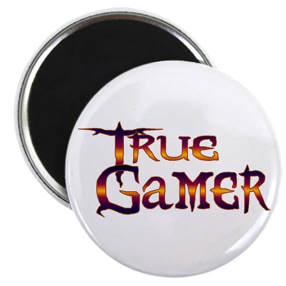 CafePress - True Gamer Magnet - 2.25" Round Magnet, Refrigerator Magnet, Button Magnet Style