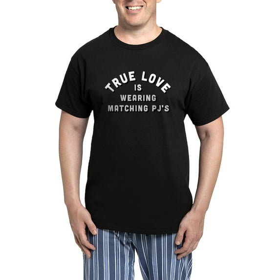 CafePress - True Love Is Wearing Matching Men's Dark Pajamas - Men's Dark Loose Fit Cotton Pajama Set