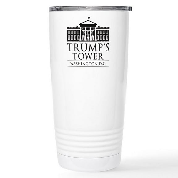 CafePress - Trump's Tower Stainless Steel Travel Mug - Insulated Stainless Steel Travel Tumbler 20 oz.