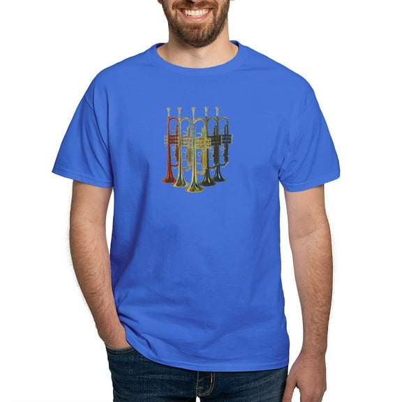 CafePress - Trumpets Multi Dark T Shirt - Men's Classic Graphic Cotton T-Shirt