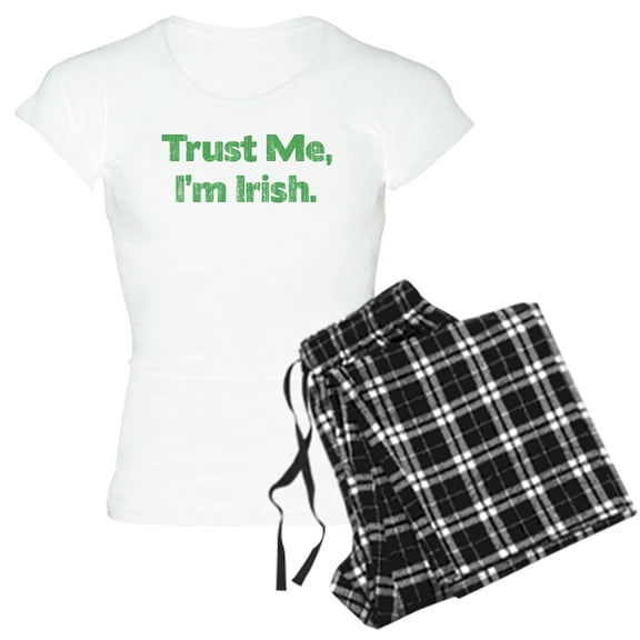 CafePress - Trust Me, I'm Irish (Vintage) Women's Light Pajama - Women's Short Sleeve Print T-Shirt and Pants Light Cotton Pajama Set
