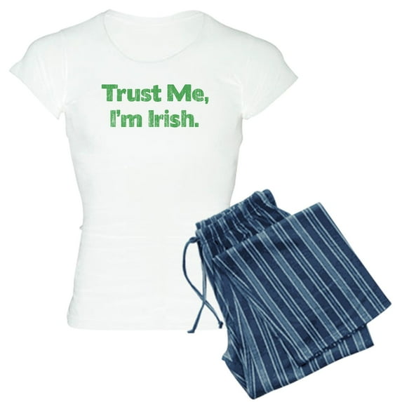 CafePress - Trust Me, I'm Irish (Vintage) Women's Light Pajama - Women's Short Sleeve Print T-Shirt and Pants Light Cotton Pajama Set
